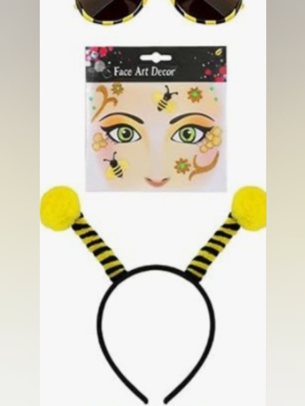 Classic Black & Yellow Bee Costume Set - Includes Wings, Tutu, Accessories - Picture 5 of 7